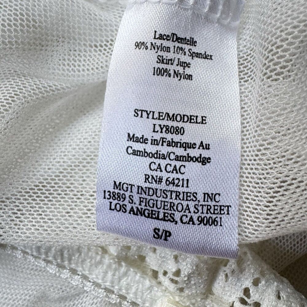 In The Bloom by Janquil Lilly Tiered Babydoll Chemise In Ivory Size S/P Romantic - Picture 7 of 9